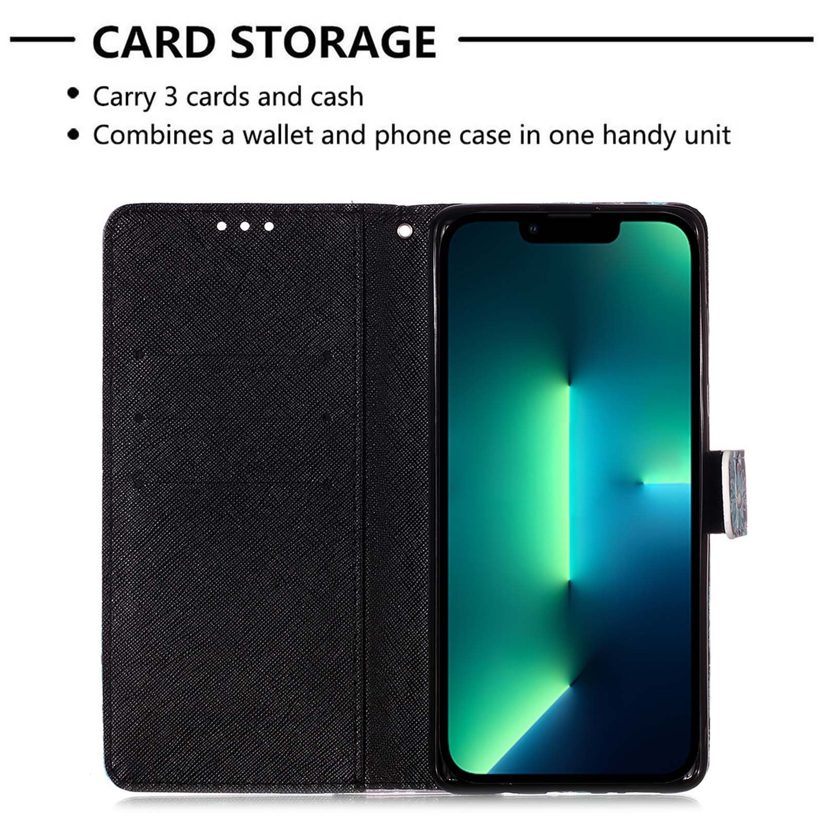 YB Pattern Printing Leather Series-2 for iPhone 15 Pro Max Wallet Phone Case 3D Pattern Printed Stand Cover - Skull YB Pattern Printing Leather Series-2 for iPhone 15 Pro Max Wallet Phone Case 3D Pattern Printed Stand Cover - Skull